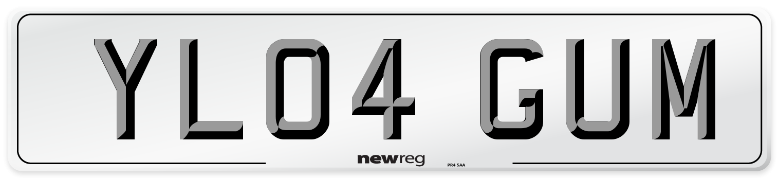 YL04 GUM Number Plate from New Reg